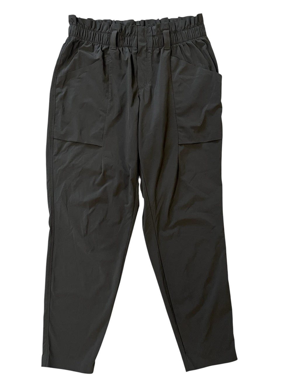 Athleta Skyline Paper Bag Waist Jogger Pants Olive Green Womens 10 - Picture 1 of 5